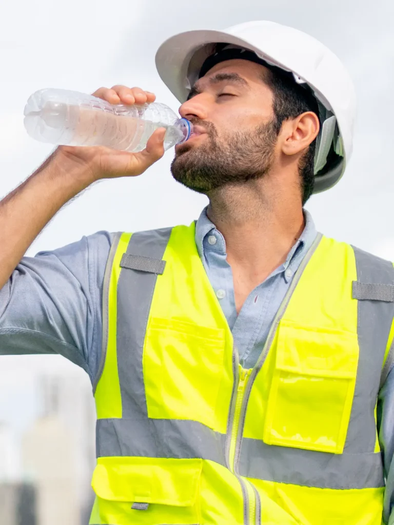 Hydrate during outdoor work